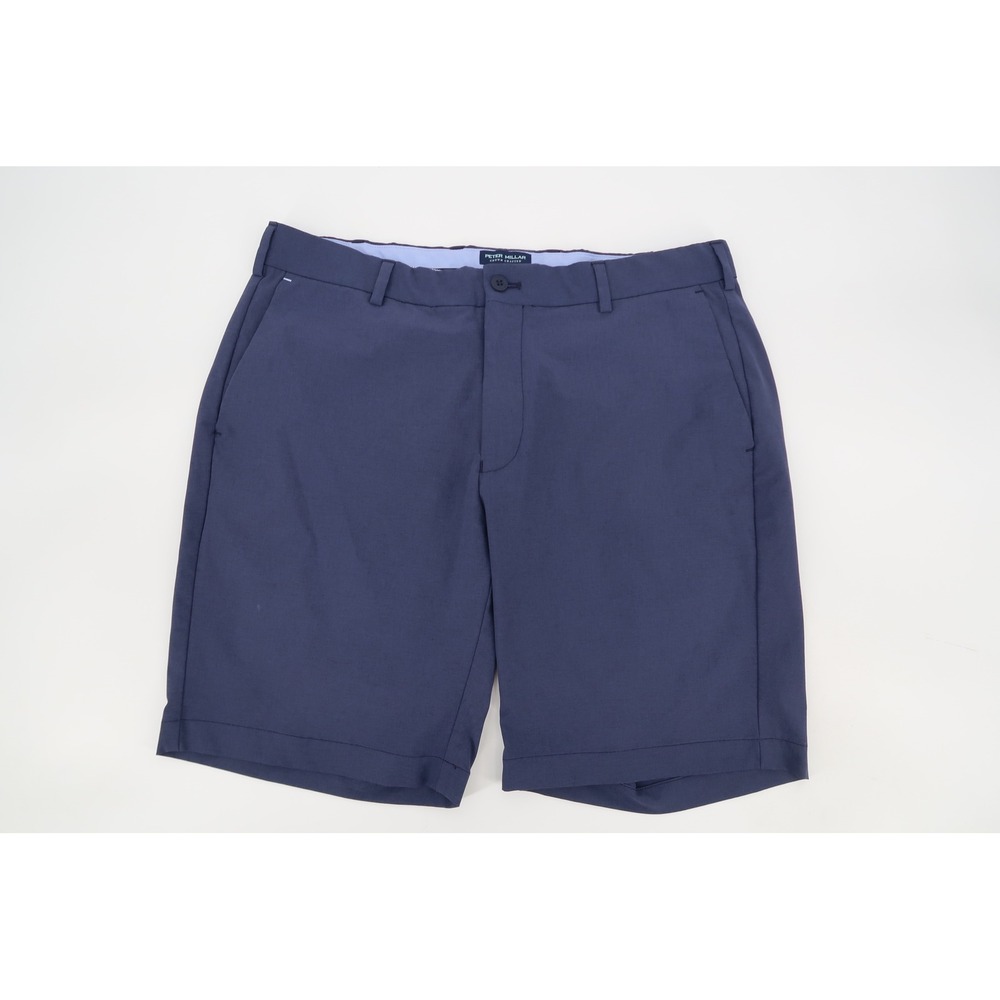 Peter Millar Surge Shorts Mens 35 Navy Crown Crafted Tailored Fit Golf